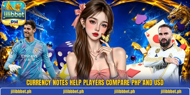 Currency notes help players compare PHP and USD Currency notes help players compare PHP and USD