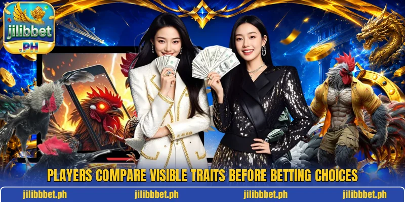 Players compare visible traits before betting choices Players compare visible traits before betting choices