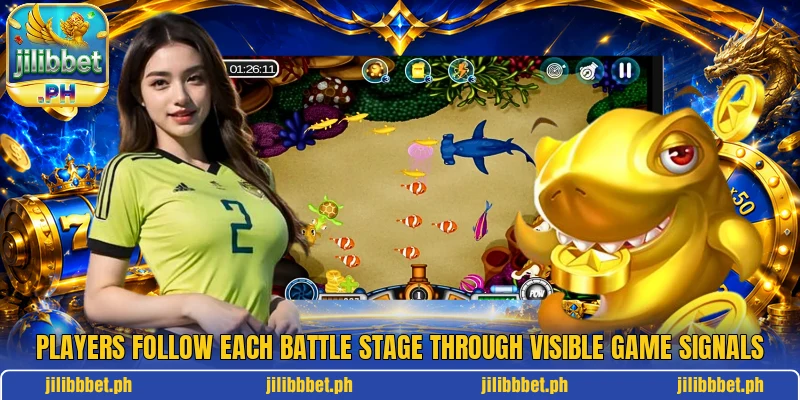 Players follow each battle stage through visible game signals Players follow each battle stage through visible game signals